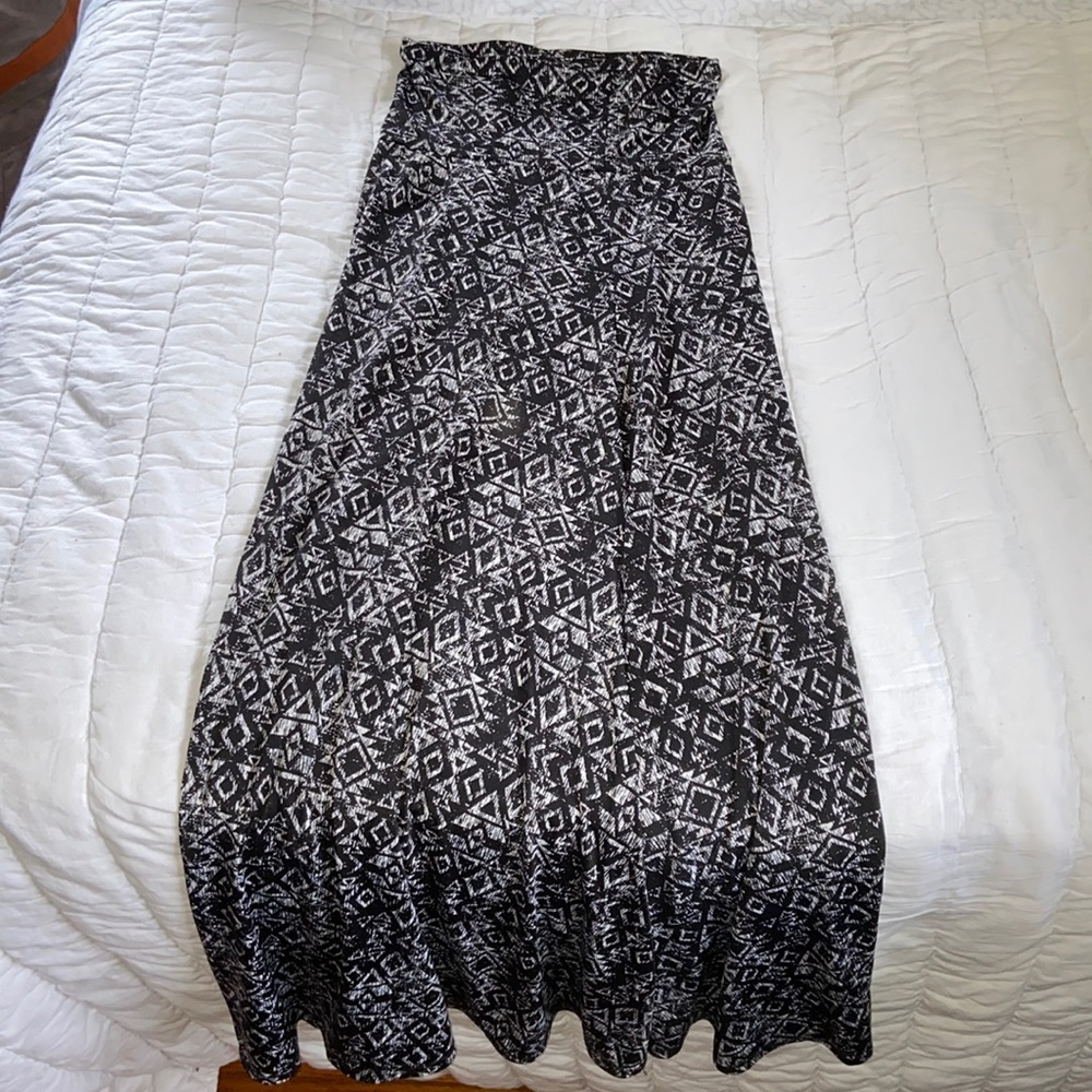 Long Black and White Maxi Skirt